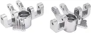 Aluminum Alloy Front Steering Cup High Performance Durable Upgrade Part Minimizes Clearance Enhances Stability for LOSI Super Baja Rey 1/6 RC Car 76x61x35mm 2PCS (Silver)