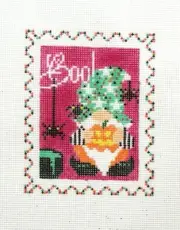 Whipstitch Boo Halloween Gnome Stamp Handpainted Needlepoint Canvas