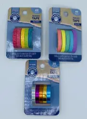 Crafters closet ArtSkills Washi tape Lot of 3. Pattern, pastel,and foil detail