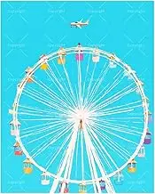 Ferris Wheel Paint by Numbers Kit for Adults - DIY Colorful Carnival Ride with Blue Sky Painting on Canvas 16x20In, Acrylic Paint Set, Suitable for Beginners,Art for Home Decoration or Gifts