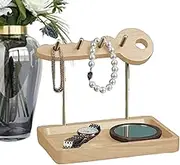 Wooden Entryway Key Holder | Rustic Tabletop Key Holder Stand | Wooden Key Tray for Entryway Table, Indoor Home Decoration for Glasses, Mobile Phone, Wallet