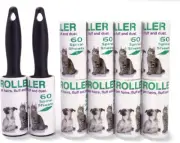 Lint Roller Portable Pet Hair Remover Kit, 2 Black Sticky Roller with 10 Refills