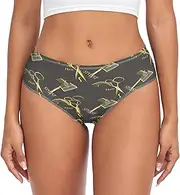 [RPLIFE] Elegant Gold Scissors Black Female Briefs, Breathable Women Underwear, Comfort Underwear, Womens Briefs Underwear Small, Elegant Gold Scissors Black, Small