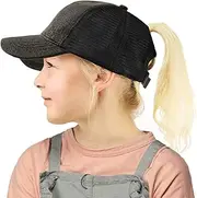 [Generic] Protection C.CC Ponycap Messy High Bun Ponytail Hat Adjustable Glitter Mesh Trucker Hat Funky Jun Queen Baseball Hat