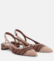[Gabriela Hearst] Gabriela Hearst Perro braided leather slingback pumps AU 4 multicoloured