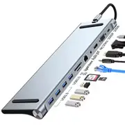 All-in-One Docking Hub: 4K Dual Screen, 100W Fast Charge, USB 3.0, VGA/RJ45 for Laptop/Phone