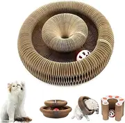 Kitty Kurlz, Kitty Kurlz Cat Toy, Cardboard Accordion Cat Toy, Magic Organ Foldable Cat Scratch Board Toy, Accordion Cat Scratcher, Magic Organ Cat Scratcher Pad, Cat Accordion Toy with Ball (1pcs)