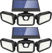 Harloon Solar Outdoor Lights 2 Pack, 1200LM Super Bright Motion Sensor Outdoor Light, IP65 Waterproof Wide Angle 6500K Solar Powered Security Flood Lights for Outside Garage Yard Patio