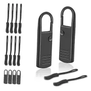 4 Pack Metal Zipper Slider #05 Black(4 Metal Zipper Pull+8 Nylon Zipper Pull)