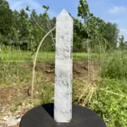 0.97kg Natural Clear Quartz Obelisk Reiki Crystal Wand Point Tower Decor Heal
