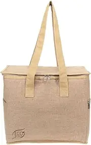 Eco Basics Cooler Bag, 38 x 35 x 19 cm, eco-Friendly Jute Outer with Recyclable Aluminium Lining, Keeps Drinks Cold, Holds up to 8 Wines or 16 cans, Durable, compostable, Perfect for Outdoor Events.