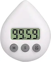 Digital Shower Clock - Digital Shower Timer Waterproof - Water-Resistant Shower Clock | Suction Cup Reminder with LCD Display, Timing Tools for Baking/Kitchen Cooking/Doing Sports/Shower (White)