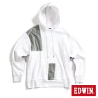 在飛比找蝦皮商城優惠-EDWIN 再生系列 CORE 拼布寬版連帽長袖T恤(米白色