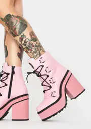 [Killstar] Pink Broom Rider Boots