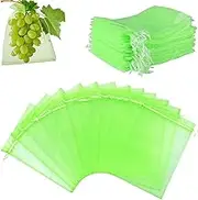 50pcs Fruit Protect Bags, Reusable Mesh Garden Netting Protection Bag for Plants Vegetables for Plant/Fruit/Flower (Green, 8 * 12inch)