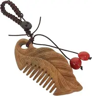 MOTHNUR Green Sandalwood Mini Hair Comb Pendant Wooden Scalp Massager Keychain Hairdresser Souvenir Travel Hair Stylist Accessory