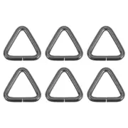 6 Pcs Metal Triangle Ring Buckle, 1" Belt Fastener Connectors, Dark Grey