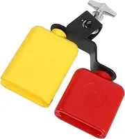 Alasum Multifunctional Plastic Jam Block High Low Tone Cowbell Dual Bells Percussion Instrument Sambago Bell Set for School Bands