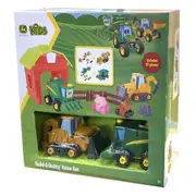 27pc John Deere Kids Build-A-Buddy 15cm Tractor/Backhoe Play Toy Value Set 3+