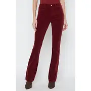 L'AGENCE Stevie High Waist Straight Leg Velvet Pants in Dark Syrah at Nordstrom, Size 24
