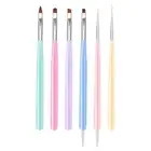 6 Pcs Nail Art Pen Nail Dotting Tools Nail Brush Set Wood Nail Art Liner