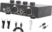 Portable Stereo Audio Amp Headphone Amplifier USB Audio Interface 2 Channel Amplifier for Podcasting Home Car Recording Music