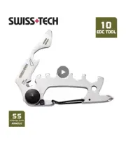SWISS TECH 10 In 1 Mini Multitool Portable Pocket EDC Hand Tool Screwdrivers Car