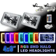 4X6" IR Color Change RGB SMD Halo Angel Eye Headlight 24W 6K LED Light Bulb Pair (for: Chrysler)