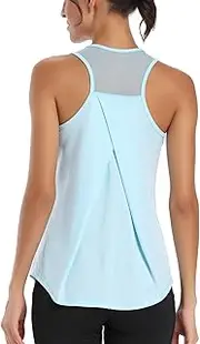 [Dawnrole] Women's Sports Tank Top Sleeveless Lightweight Fitness Top Yoga Tops