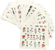 Labymos 24 Sheets Nail Stickers with Assorted Patterns Water Transfer Blossom Flower Stickers Set Nail Decals for Women Fingernail Decorations