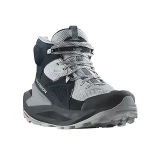 官方直營 Salomon 女 ELIXIR Goretex 中筒登山鞋 野跑鞋 碳黑/珍珠藍/火石灰