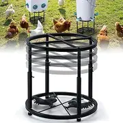 Metal Stand for Chicken Feeder Waterer, 4 Height Adjustable, Heavy Duty Iron Base, Non-Slip Design for Round & Square Buckets, Keep Coop Dry & Clean