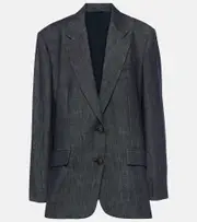 [Brunello Cucinelli] Brunello Cucinelli Single-breasted denim blazer AU 16 blue