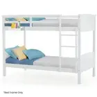 Kingston Slumber Single Bunk Bed Frame Solid Pine Wood Timber Modular Design Whi