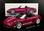 Porsche 718 Boxster Spyder Rubystone Neo (982) w/ Display Case 1/18 Spark