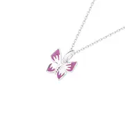 Silver Enamel Butterfly Pendant