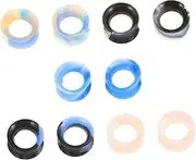 Healeved Silicone Ear Stretchers 10pcs Ear Gauges for Men Women Stretching Tunnels Plugs Soft - Fashion Earring Set Portable