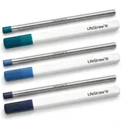 LifeStraw SIP Stainless Steel Filter Straw with Carry Case (3 Pack) - Stormy / Laguna / Midnight