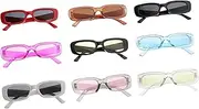 [Minkissy] 9Pcs Retro Sunglasses Stylish Eyewear for Fashion Sunglasses for Men Women Lightweight Durable and Fun for Festivals Events