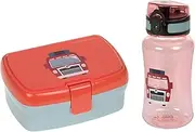 LÄSSIG Lunch Box & Drinking Bottle Set - Lunch Set with Lunch Box and Drinking Bottle (460 ml) / Tiny Drivers Fire Engine