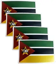 QTAOEIONG 4 Pcs Mozambique Flag Decal Adhesive Stickers Self Adhesive Sticker