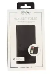 Case-Mate - Google Pixel 3 XL - LEATHER FOLIO WALLET - Black Leather
