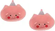 MAGICLULU 2pcs Playful Ceramic Sauce Bowl for Sauces Dressings Appetizers Mini Bowl Adorable Pig Motif