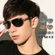 OT SHOP 太陽眼鏡 台灣製抗UV400寶利來偏光墨鏡 飛官皮革鏡腳 黑色/茶色 現貨 B24