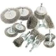 12 Pack Carbon Steel Wire Wheel BrushCup Brush Pen Brush Set with 1/4-Inch He...