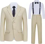 [RoseZose] Kids Suits for Boys 7 Pieces Formal Suit Boys Dress Shirts Ring Bearer Outfit Slim Fit Dresswear Suit