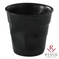 在飛比找momo購物網優惠-【REVOL】法國 REVOL FRO 黑色 陶瓷皺折杯 8
