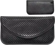 Signal Blocking Pouch, Key FOB Protector Case | Anti-Theft Anti-Theft Signal Shield Bag for Key FOB - Radiation Protection Carbon Fiber Anti Tracking Wallet, Single Attributes, 説明を参照してください, See