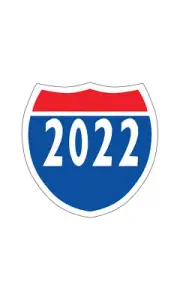 SSWBasics Interstate Sign Windshield Stickers - "2022" - Pack of 12