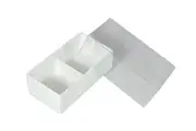 10 Pack of White Card Chocolate Sweet Soap Product Reatail Gift Box - 2 Bay Compartments - Clear Slide On Lid - 8x4x3cm